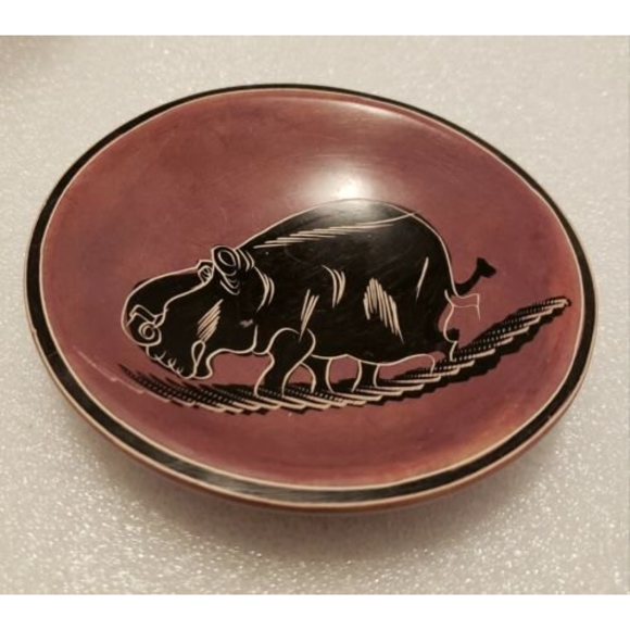 Other - African Safari Animal Hippo Soap Stone Bowl Trinket Dish 4"